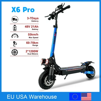 Склад в ЕС и США 48 В 2400 Вт Двухмоторный Электрический скутер для взрослых со скоростью 55 км/ ч, Электрический скутер, двухколесный складной электронный скутер 1