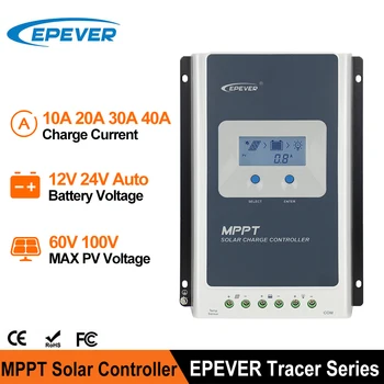 EPEVER Tracer MPPT Солнечный Контроллер Заряда 40A 30A 20A 10A Солнечный Регулятор С ЖК-Дисплеем 12V 24V Аккумулятор Автоматическая Высокая Эффективность 1