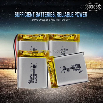 900 мач 3,7 В 803035 Полимерно-литиевая Аккумуляторная батарея для GPS mp3 mp4 mp5 power bank Bluetooth динамик звук 2