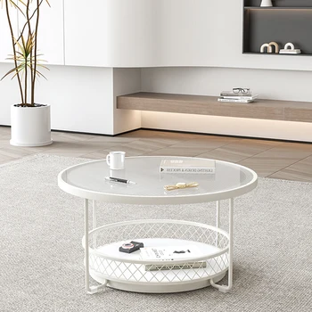 Чайный столик в спальне, маленький круглый столик в скандинавском стиле, уличный столик, Стеклянная косметичка, Вспомогательная мебель для салона, гостиная 1