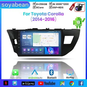 Автомагнитола Android 13 для Toyota Corolla 2014-2016, 2K мультимедийный плеер с 4G Carplay и 2Din GPS-навигацией. 1