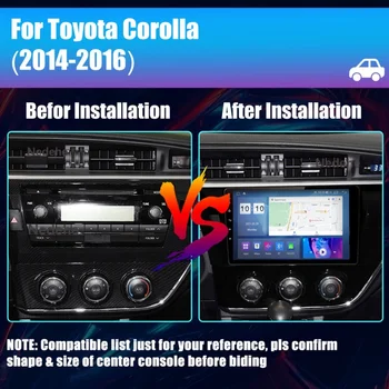Автомагнитола Android 13 для Toyota Corolla 2014-2016, 2K мультимедийный плеер с 4G Carplay и 2Din GPS-навигацией. 2
