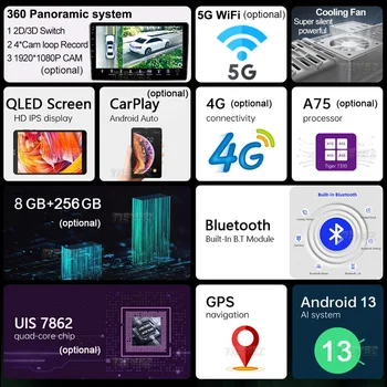 Автомобильная радионавигация Android 13, GPS, Мультимедиа Carplay, авто, видео, стереоплеер для Changan CS15, 2016-2020, 360 Камера, 4G WIFI, 2