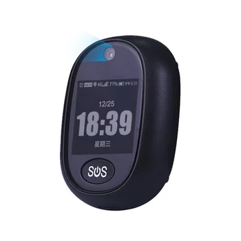 Подвеска для отслеживания 4G GPS V45 для детей старшего возраста, мини-персональный GPS-трекер, будильник, говорящие часы, водонепроницаемый (черный) 1