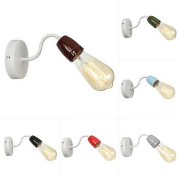 Винтажный настенный светильник своими руками, держатель лампы с регулировкой на 360 °, керамические основания ламп типа E27, держатель розетки для прикроватной тумбочки, светильник в ванной комнате 1