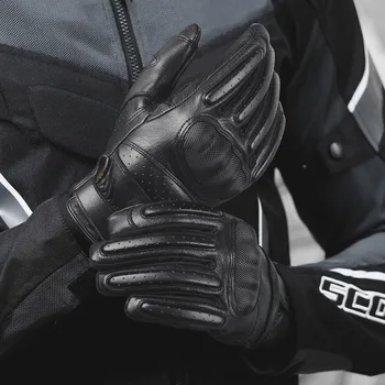Мотоциклетные перчатки с сенсорным экраном, противоскользящие летние дышащие мотоциклетные перчатки для гонок по бездорожью, жесткая оболочка, защитные перчатки на все пальцы 1