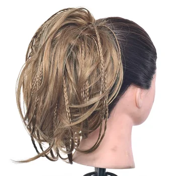 Женская синтетическая лента для волос, резинка для волос, пучок для волос, шиньон из высокотемпературного волокна, повязка на голову в виде бублика 1