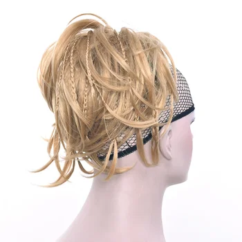 Женская синтетическая лента для волос, резинка для волос, пучок для волос, шиньон из высокотемпературного волокна, повязка на голову в виде бублика 2