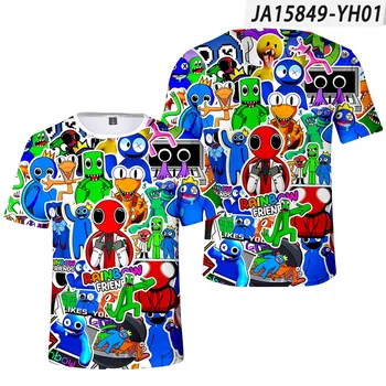 Игра Rainbow Friends, детская футболка для косплея, летние топы с короткими рукавами для девочек и мальчиков, футболки, детские спортивные футболки, одежда