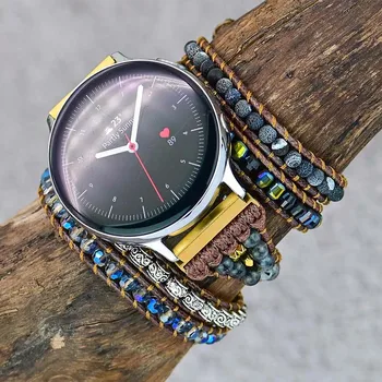 22 мм 5-слойный браслет для Samsung Galaxy Watch 46 см Роскошный ремешок ручной работы в праздничном стиле, женский мужской ремешок для Huawei Xiaomi 2