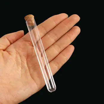 20шт Прозрачные лабораторные пробирки из прозрачного пластика 12x100 мм С пробками-колпачками Школьные лабораторные принадлежности, подарочный тюбик для свадебных подарков 1