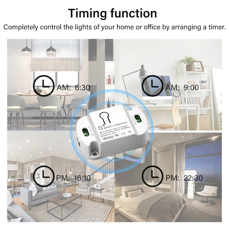 1 ~ 20ШТ Умный переключатель Wi-Fi Tuya Smart Life App Control Timer Автоматизация умного дома Голосовое управление Работает с Alexa Google Home Изображение 2