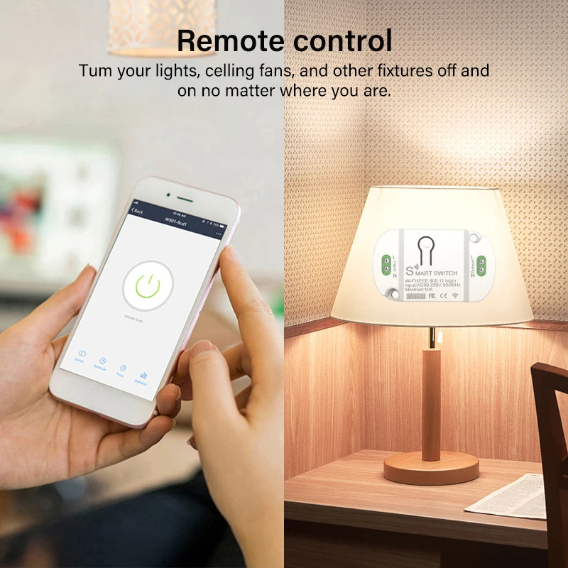 1 ~ 20ШТ Умный переключатель Wi-Fi Tuya Smart Life App Control Timer Автоматизация умного дома Голосовое управление Работает с Alexa Google Home Изображение 3