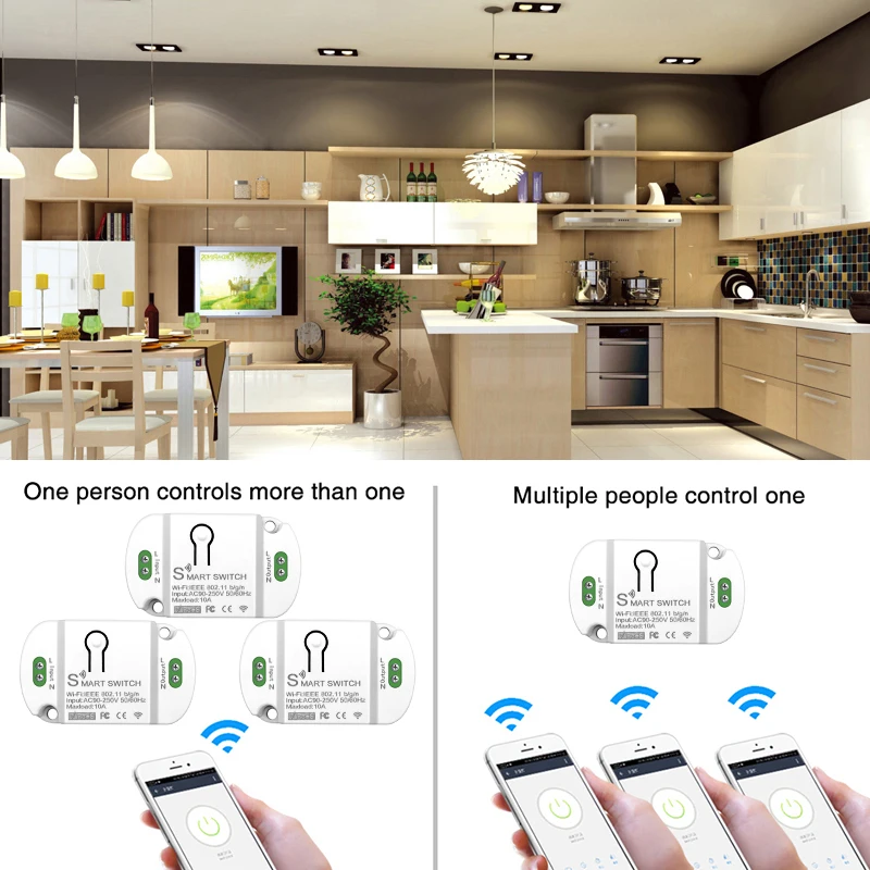 1 ~ 20ШТ Умный переключатель Wi-Fi Tuya Smart Life App Control Timer Автоматизация умного дома Голосовое управление Работает с Alexa Google Home Изображение 5