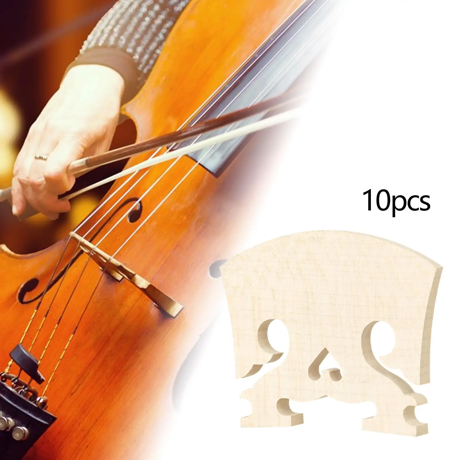 10 Штук деревянных скрипичных мостов в натуральную величину 4/4, облегченные запасные части для скрипки Изображение 2