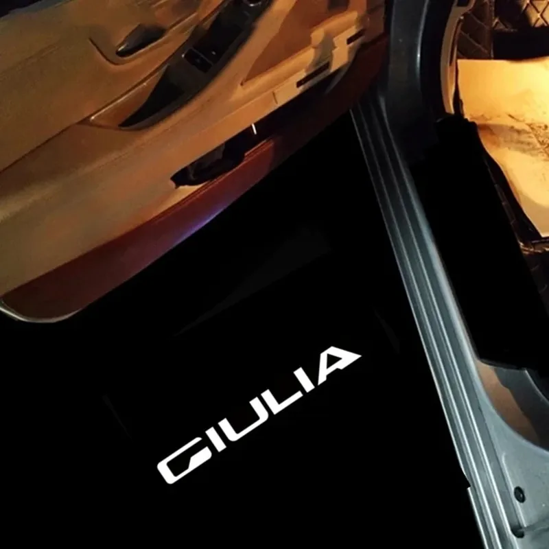 2X Светодиодный Приветственный Светильник Для Alfa Romeo Giulietta Giulia Mito 2011 2017 2022 2009 2015 2021 2020 2018 2019 Аксессуары Для Освещения Дверей автомобиля Изображение 2