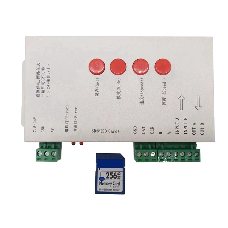 4X RGB светодиодный Контроллер T1000S SD-Карта 2048 Пикселей Контроллер Для WS2801 WS2811 WS2812B SK6812 LPD6803 DC5-24V Изображение 4