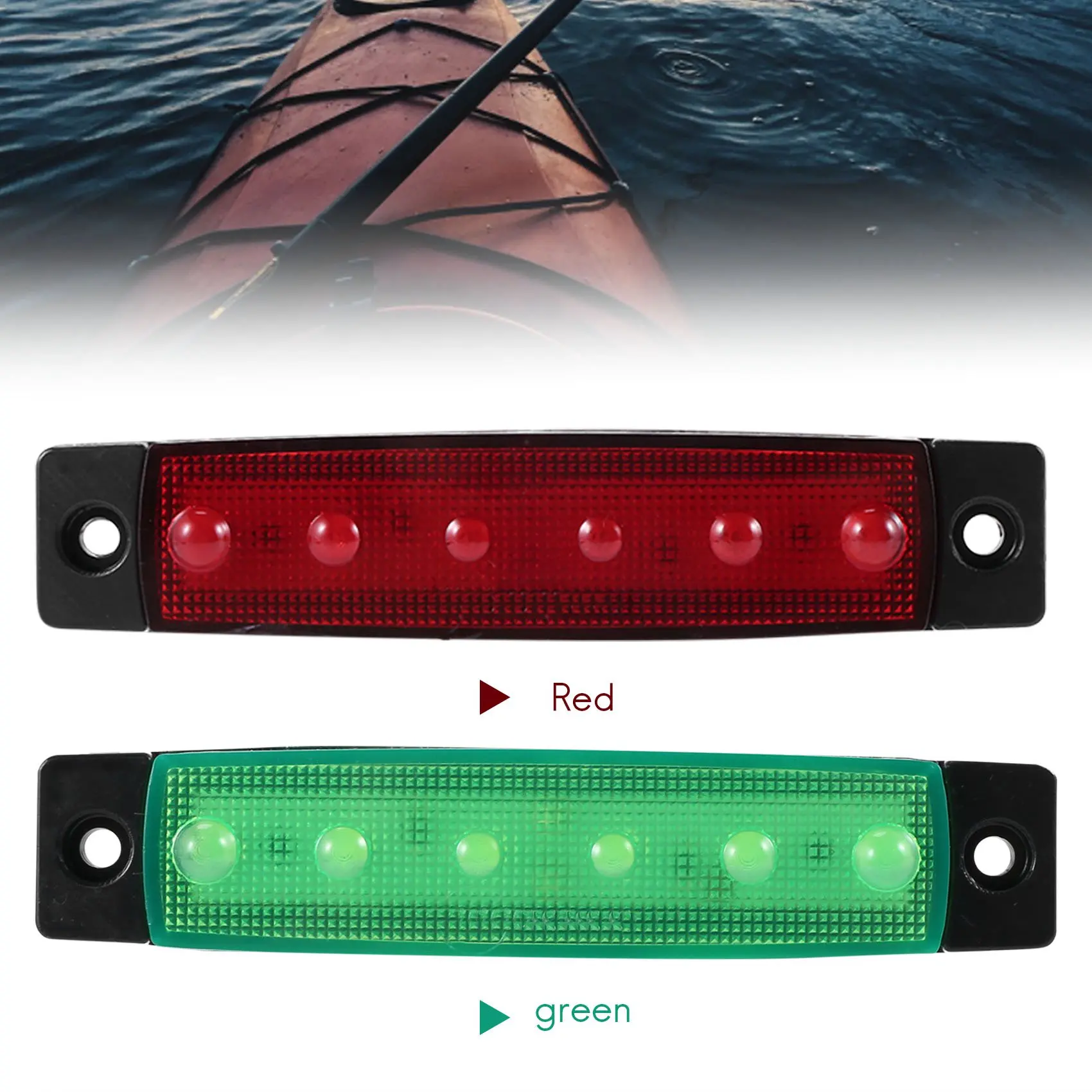 4шт красно-зеленых светодиодных фонарей для навигации по правому борту 12 В на корме Изображение 2