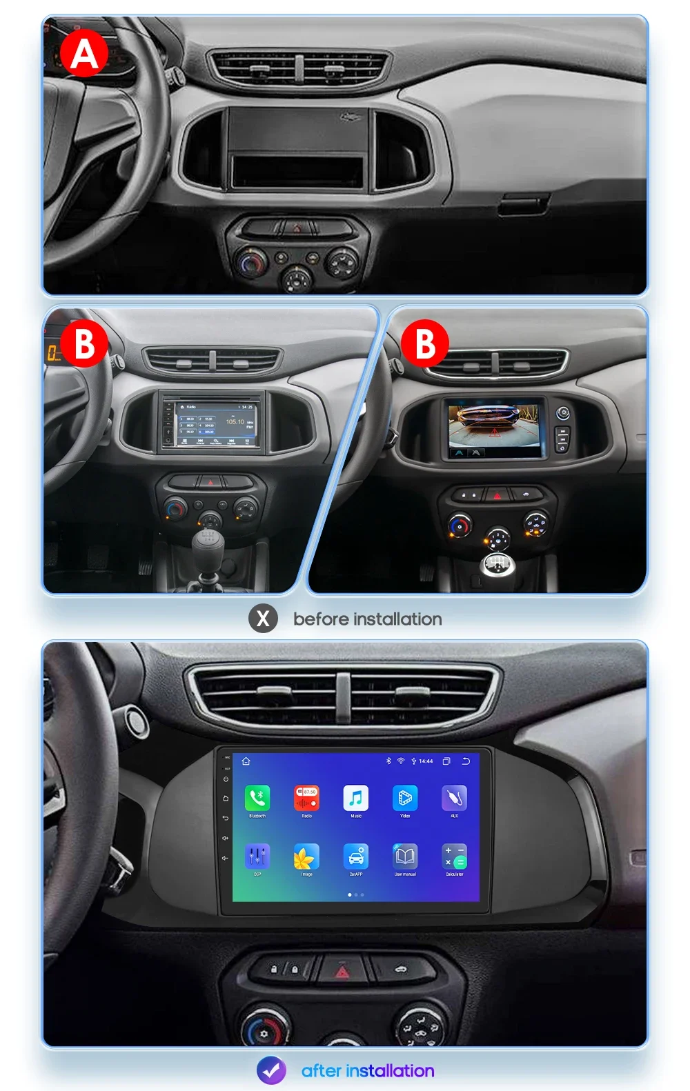 Hizpo 9 Дюймов 2 Din Android Auto Автомагнитола для Chevrolet Onix 2012-2019 WIFI Navi GPS CarPlay 2din Мультимедийный плеер Стерео DSP Изображение 1