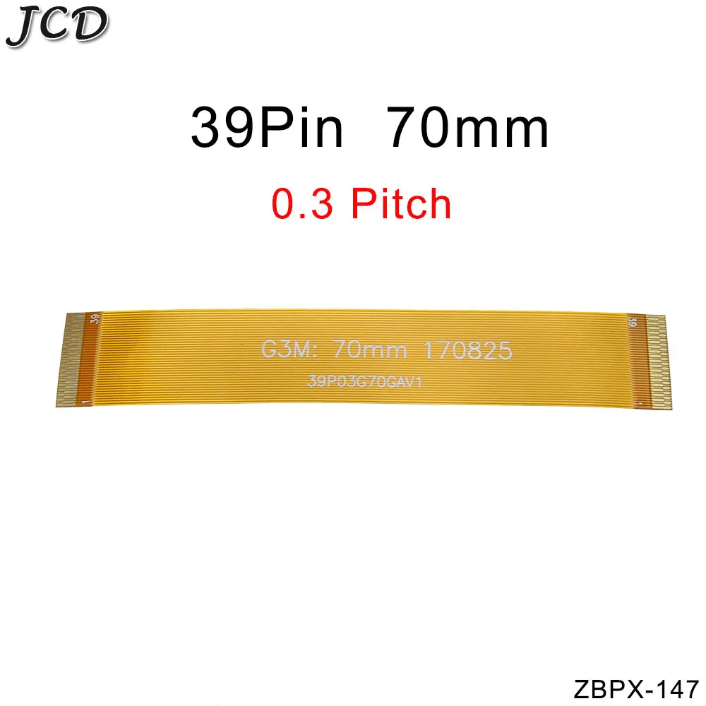 JCD 1шт 39-контактный позолоченный разъем FPC FFC Гибкий плоский кабель с шагом линии 0,3 мм 28 30 60 100 120 150 200 350 мм Изображение 1