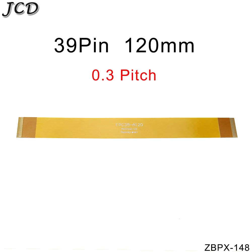 JCD 1шт 39-контактный позолоченный разъем FPC FFC Гибкий плоский кабель с шагом линии 0,3 мм 28 30 60 100 120 150 200 350 мм Изображение 2