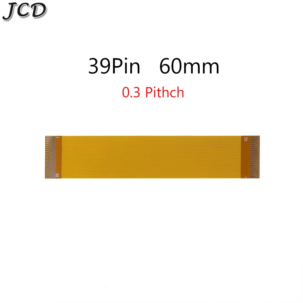 JCD 1шт 39-контактный позолоченный разъем FPC FFC Гибкий плоский кабель с шагом линии 0,3 мм 28 30 60 100 120 150 200 350 мм Изображение 5