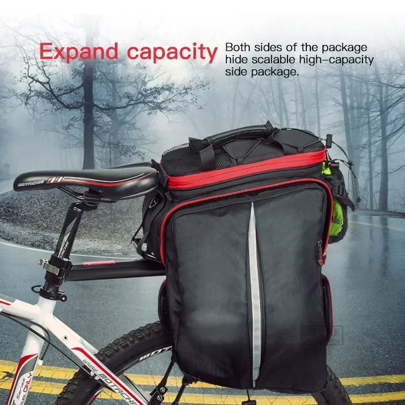 MTB Водонепроницаемая велосипедная сумка большой емкости Задняя бабка с дождевиком Снаряжение для верховой езды Седло Корзины Изображение 4