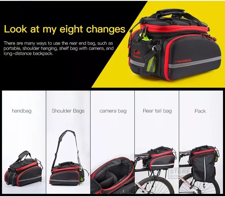 MTB Водонепроницаемая велосипедная сумка большой емкости Задняя бабка с дождевиком Снаряжение для верховой езды Седло Корзины Изображение 5