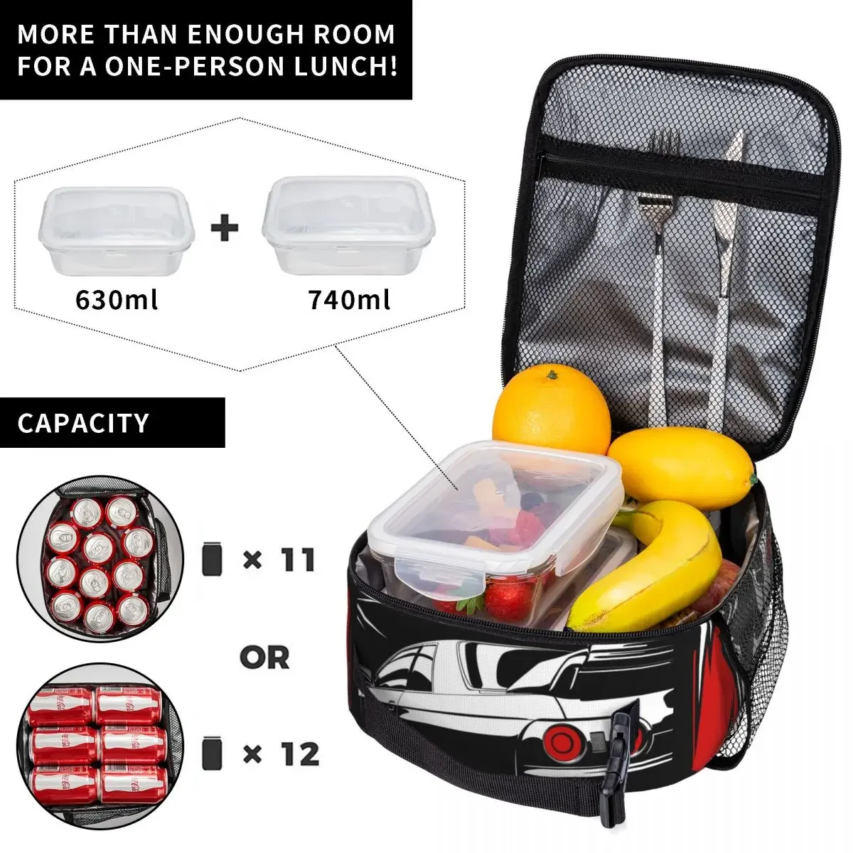 Nissan Skyline GTR 32 Haruna, изолированные сумки для ланча, Портативные сумки для пикника, термоохладитель, Ланч-бокс, Сумка для ланча для женщин, детей, школы Изображение 2