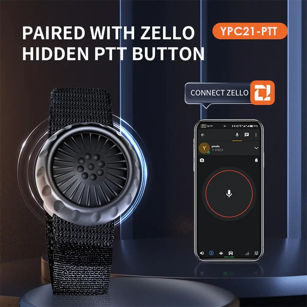 Беспроводной контроллер Кнопки PTT Для Голосового Домофона Zello Hands-free Bluetooth Кнопка PTT Контроллер (Без батареи) Изображение 4