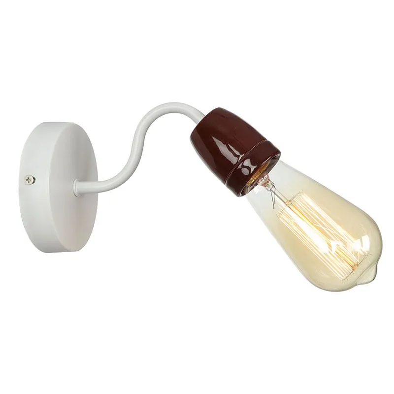 Винтажный настенный светильник своими руками, держатель лампы с регулировкой на 360 °, керамические основания ламп типа E27, держатель розетки для прикроватной тумбочки, светильник в ванной комнате Изображение 1