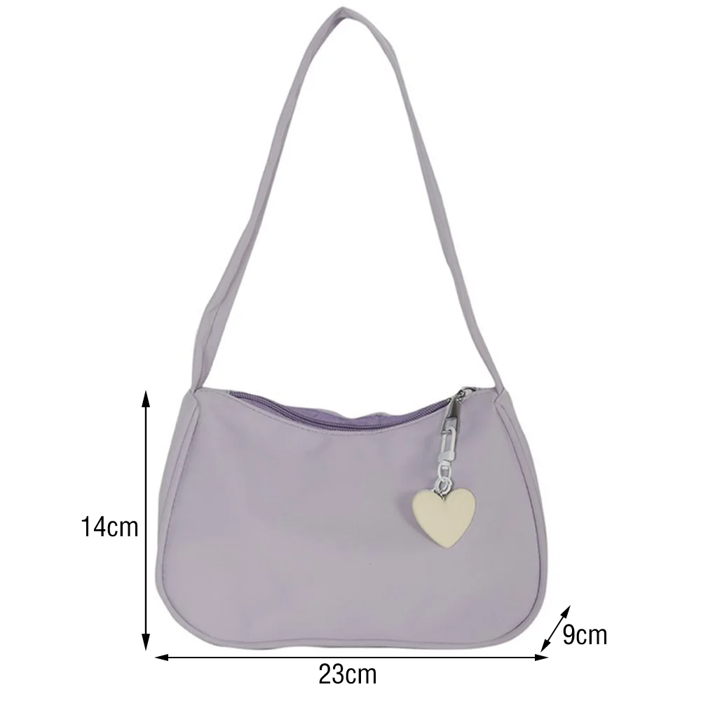 Женские сумки через плечо, винтажная сумка с подвеской в виде сердца, женская сумка для подмышек на молнии, повседневные милые сумки для клецек, женская сумочка Изображение 5