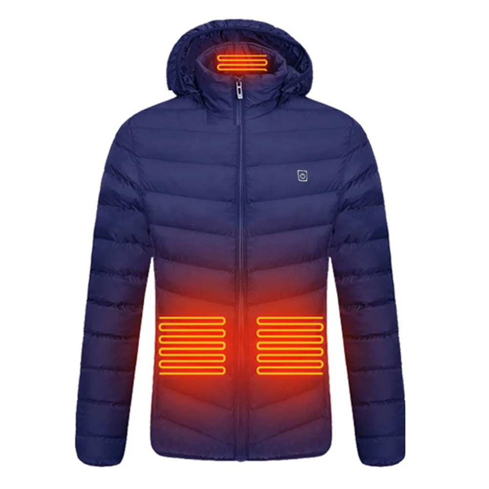 Куртка с подогревом, теплый жилет, 9 зон, технология нагрева, интеллектуальный контроль температуры, питание от USB, Красный, синий, черный Изображение 1