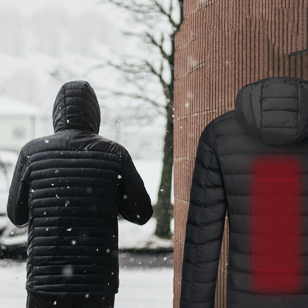 Куртка с подогревом, теплый жилет, 9 зон, технология нагрева, интеллектуальный контроль температуры, питание от USB, Красный, синий, черный Изображение 2