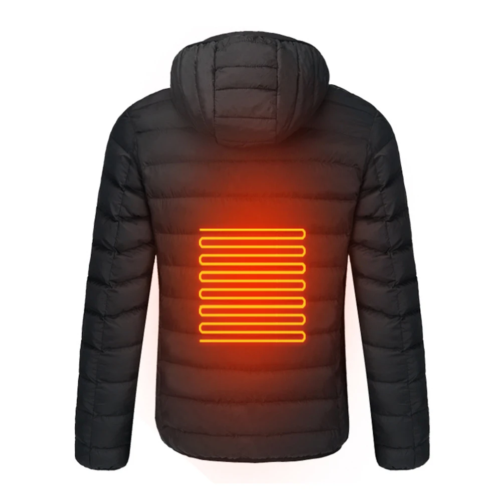 Куртка с подогревом, теплый жилет, 9 зон, технология нагрева, интеллектуальный контроль температуры, питание от USB, Красный, синий, черный Изображение 4