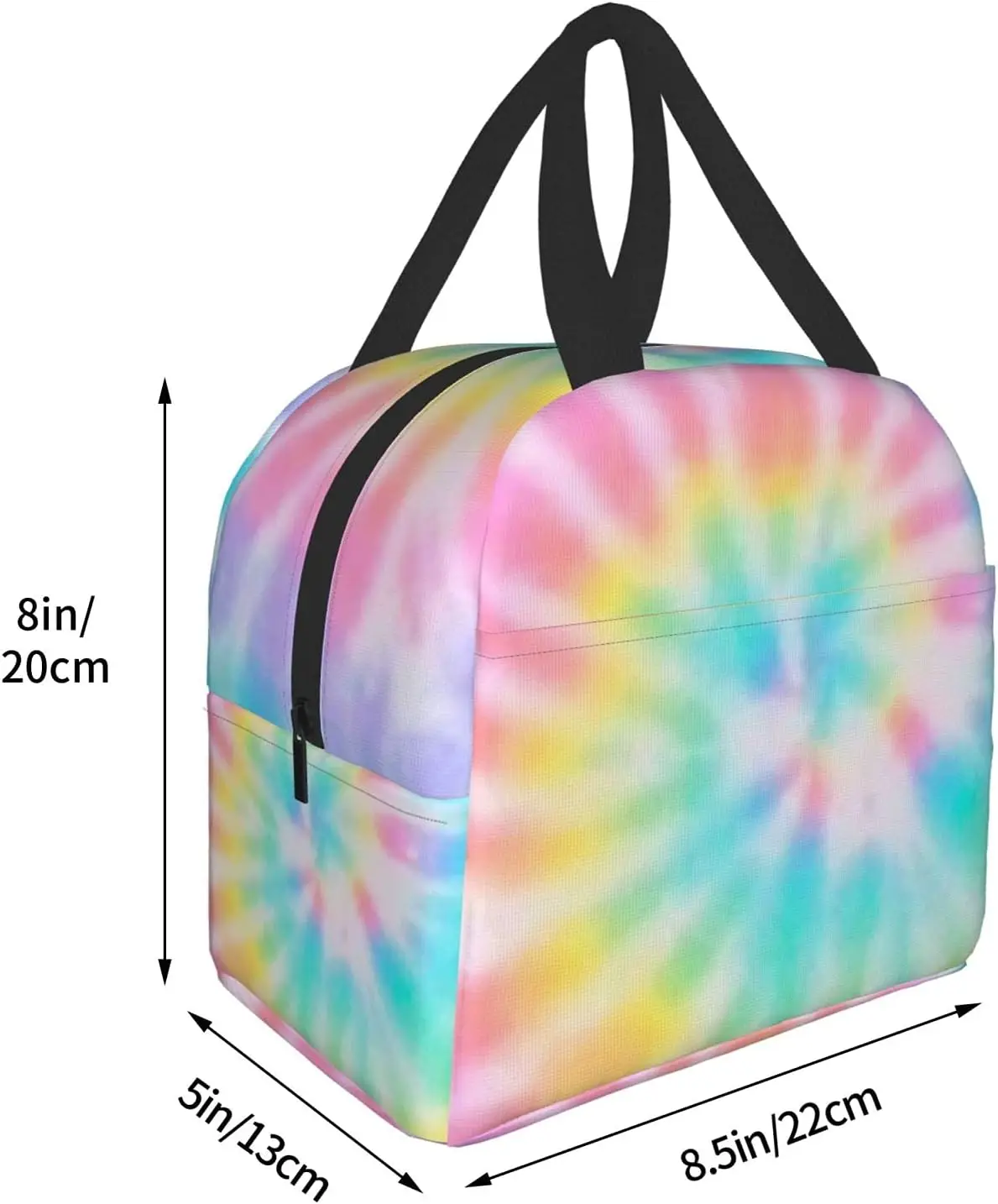 Ланч-бокс с рисунком радужной краски для галстуков Изолированная сумка для ланча для женщин и мужчин Bento Bag Контейнер для пикника Coolbag многоразового использования Водонепроницаемый Изображение 2