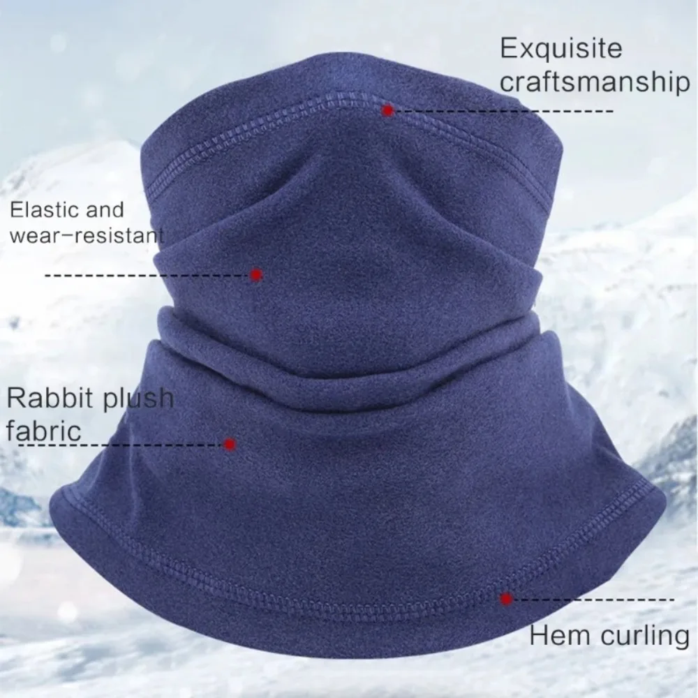 Маска для лица Флисовая Маска для лица, толстый ветрозащитный головной убор, грелка для шеи, зимний ветрозащитный шарф, шарф, защищающий от холода, зимняя теплая лыжная маска Изображение 4