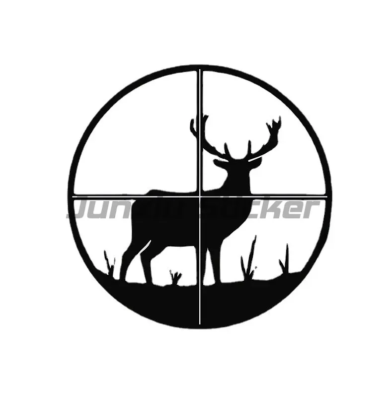 Модный крутой виниловый стайлинг автомобиля с головой оленя, креативные наклейки и отличительные знаки для охотничьего автомобиля Изображение 4