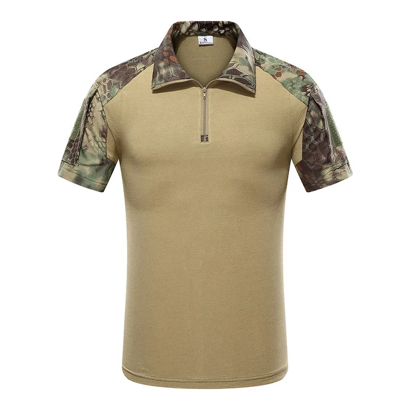 Мужские тактические футболки, камуфляжные армейские охотничьи, альпинистские футболки с коротким рукавом, штурмовые боевые, военные, походные рубашки для мужчин Изображение 1