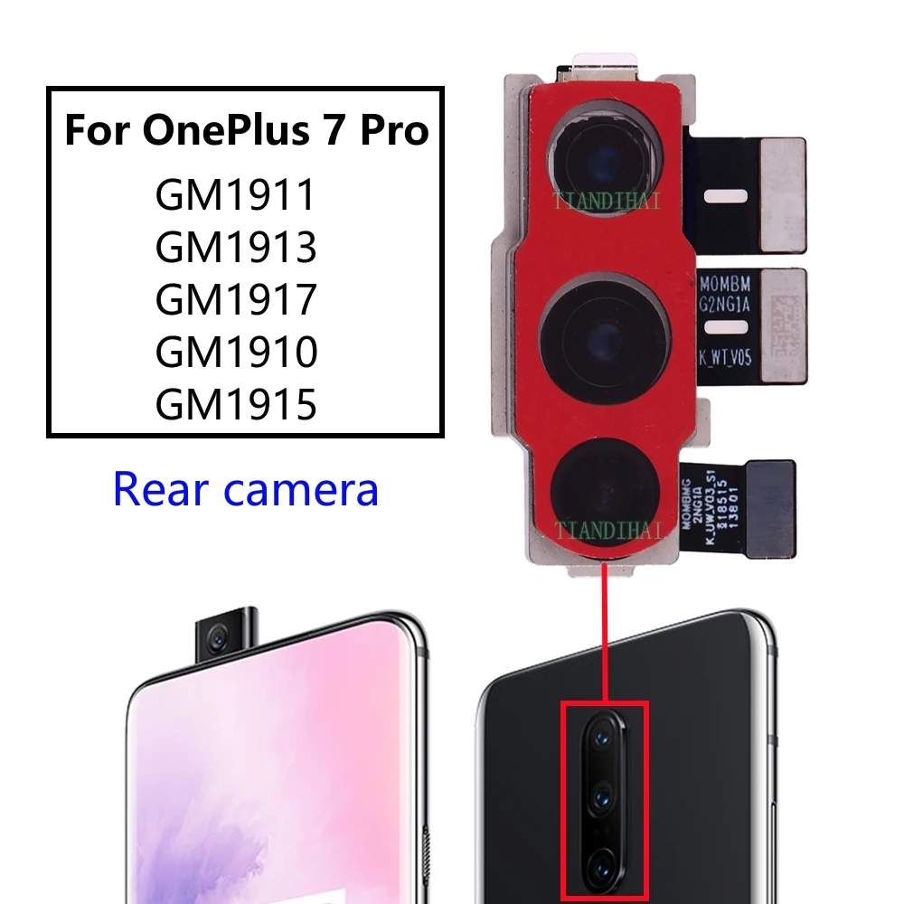 Оригинальная Фронтальная Камера Заднего Вида Для OnePlus 7 Pro 7pro Основная Задняя Сторона Фронтальная Камера Заднего Вида Модуль Камеры для Селфи Гибкий Кабель Запасные Части Изображение 2