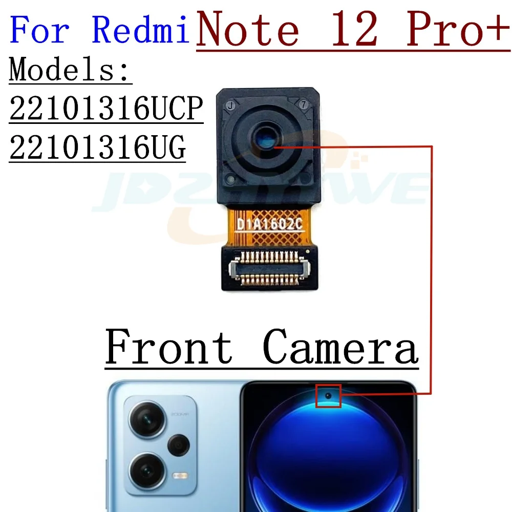 Передняя Задняя Основная Камера Для Xiaomi Redmi Note 12 Pro + 12pro 4G, Обращенная к Селфи Спереди, Задняя Основная Камера С Макросъемкой, Детали Гибкого Кабеля Изображение 2