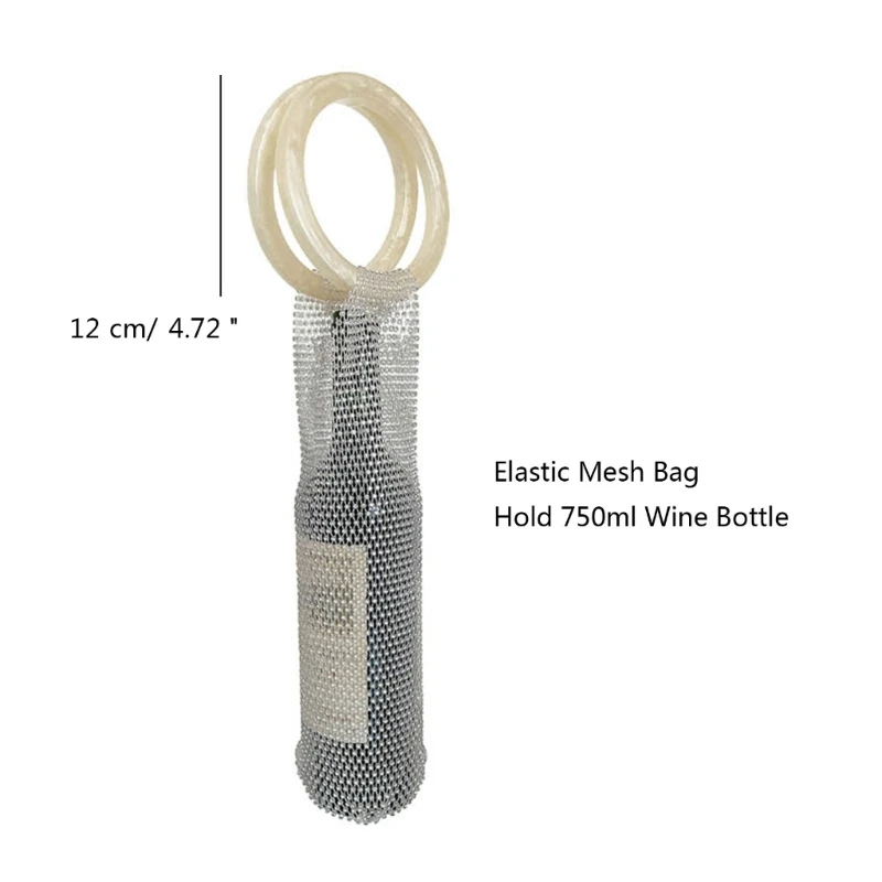 Портативная изолированная сумка для бутылок с водой Сумка ручной работы, Расширяемый сетчатый карманный держатель для вина, надежный держатель для бутылок с водой, прямая поставка Изображение 5