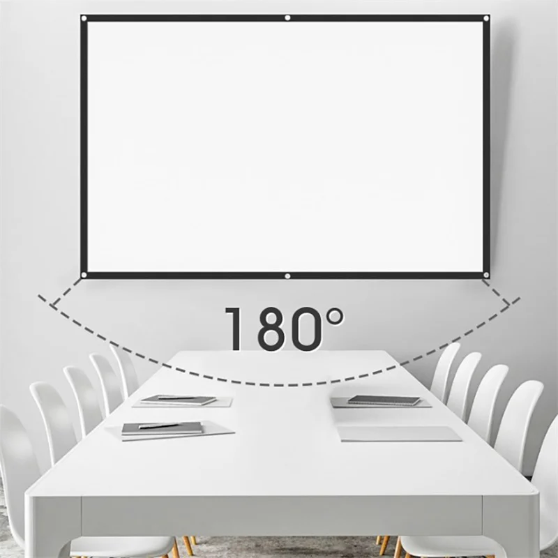 Портативный Складной Проекционный Экран с соотношением сторон 16:9 Высокой плотности 1080P 3d 4K HD Проектор Movie 100 120 150 дюймов Изображение 5