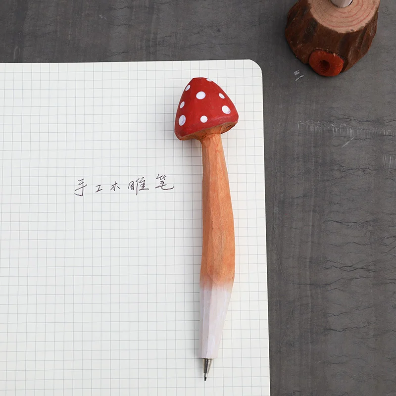 Прекрасная Шариковая ручка-гриб ручной работы 0,5 мм с черными чернилами для заправки Креативных канцелярских принадлежностей Подарок на День рождения Изображение 3