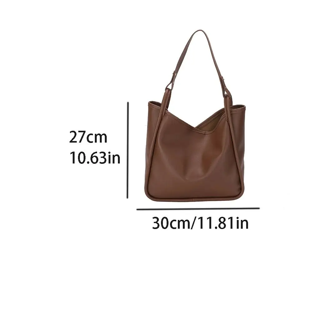 Сумка-тоут из искусственной кожи в стиле Ins, элегантная Корейская сумка-тоут большой емкости, универсальная школьная сумка, женская сумка Ins для девочек Изображение 5