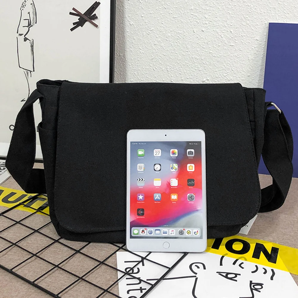 Сумки-мессенджеры через плечо, холщовая сумка Harajuku, женская японская диагональная сумка, сумки-конверты для девочек, студенческие сумки-учительницы Изображение 5