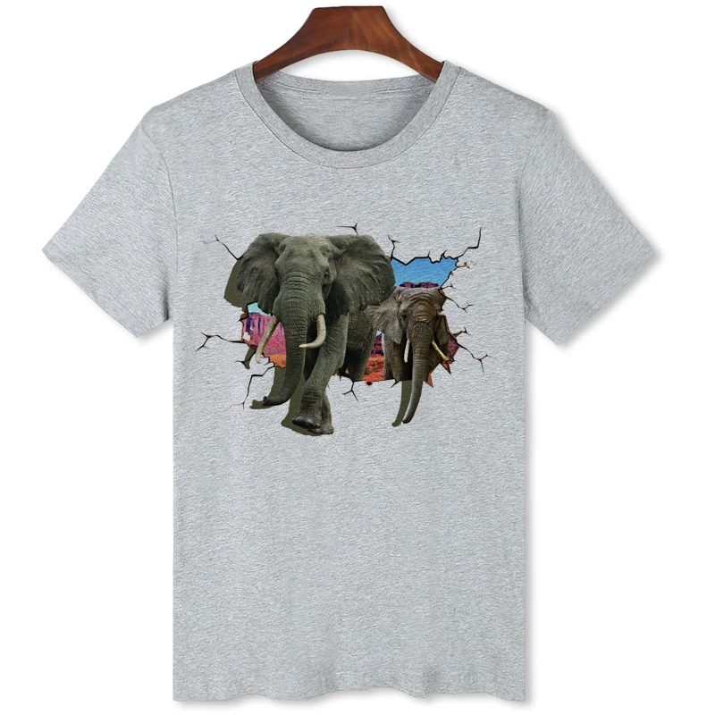 Футболка Elephant 3D, оригинальные брендовые топы, летняя футболка оверсайз для мужчин, повседневная одежда B143 Изображение 1