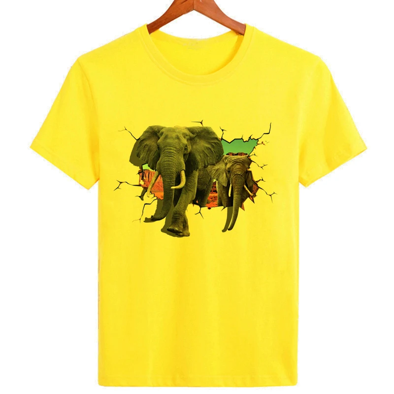 Футболка Elephant 3D, оригинальные брендовые топы, летняя футболка оверсайз для мужчин, повседневная одежда B143 Изображение 3