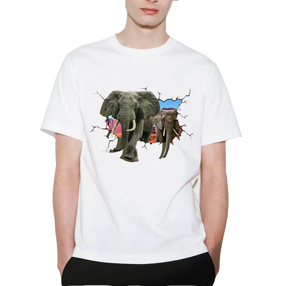 Футболка Elephant 3D, оригинальные брендовые топы, летняя футболка оверсайз для мужчин, повседневная одежда B143 Изображение 4